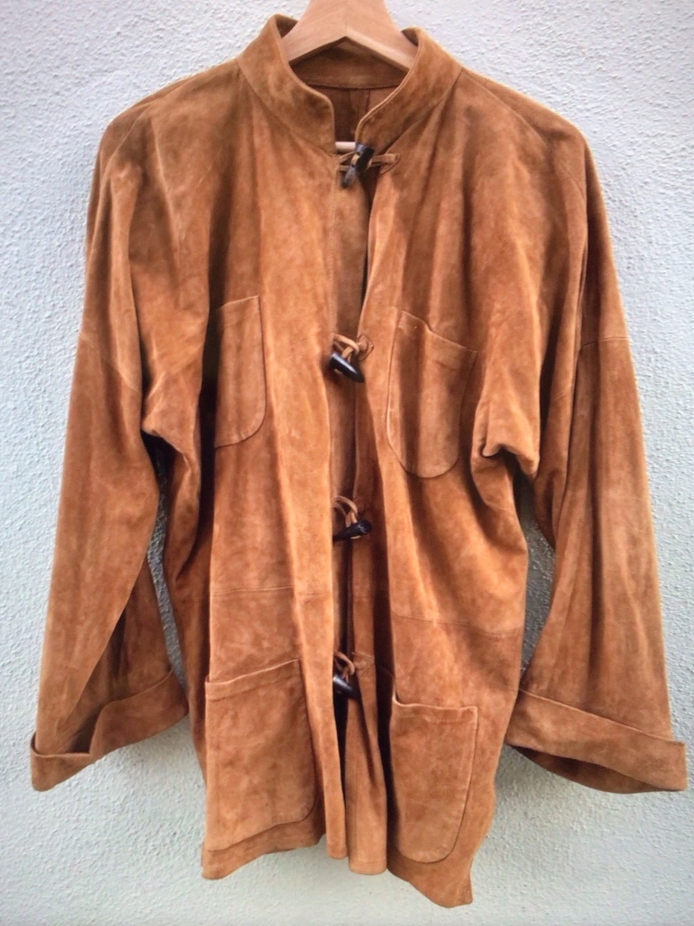 Joan & David Camel Brown Suede Toggle Jacket